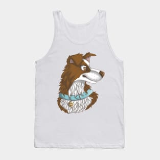 Brown Border Collie Tank Top